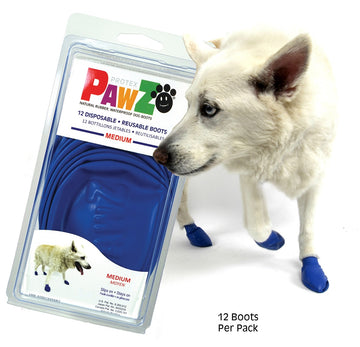Pawz Waterproof Dog Boots - Medium - Blue 12 PCS